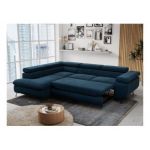 Narożnik PETER L - strona lewa - ciemnoniebieski, welwet