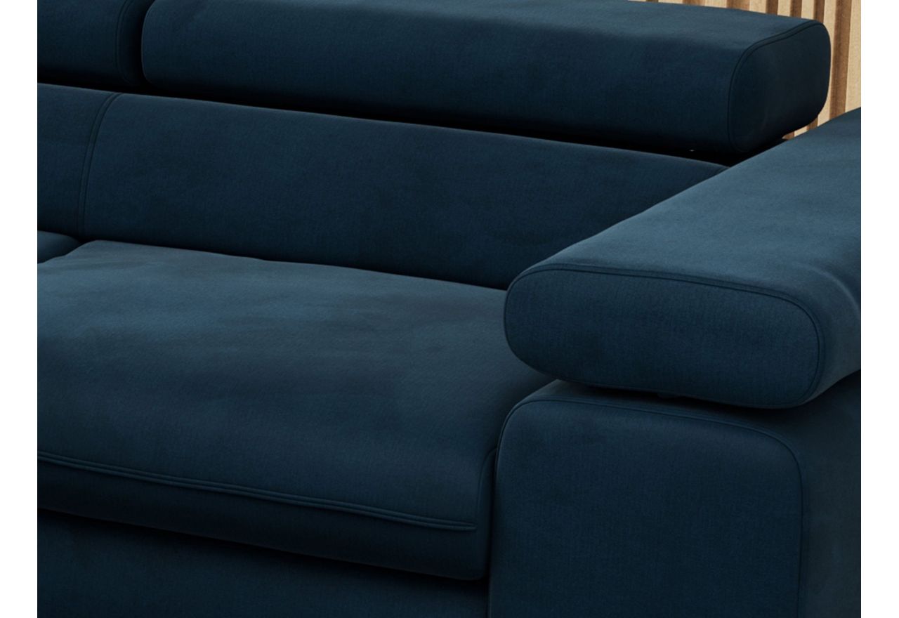 Narożnik PETER L - strona lewa - ciemnoniebieski, welwet