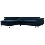 Narożnik PETER L - strona lewa - ciemnoniebieski, welwet