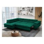 Narożnik PETER L - strona lewa - ciemnozielony, welwet