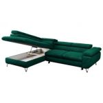 Narożnik PETER L - strona lewa - ciemnozielony, welwet