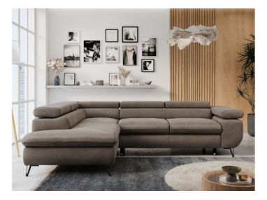 Narożnik PETER L - strona lewa - brązowy, welwet