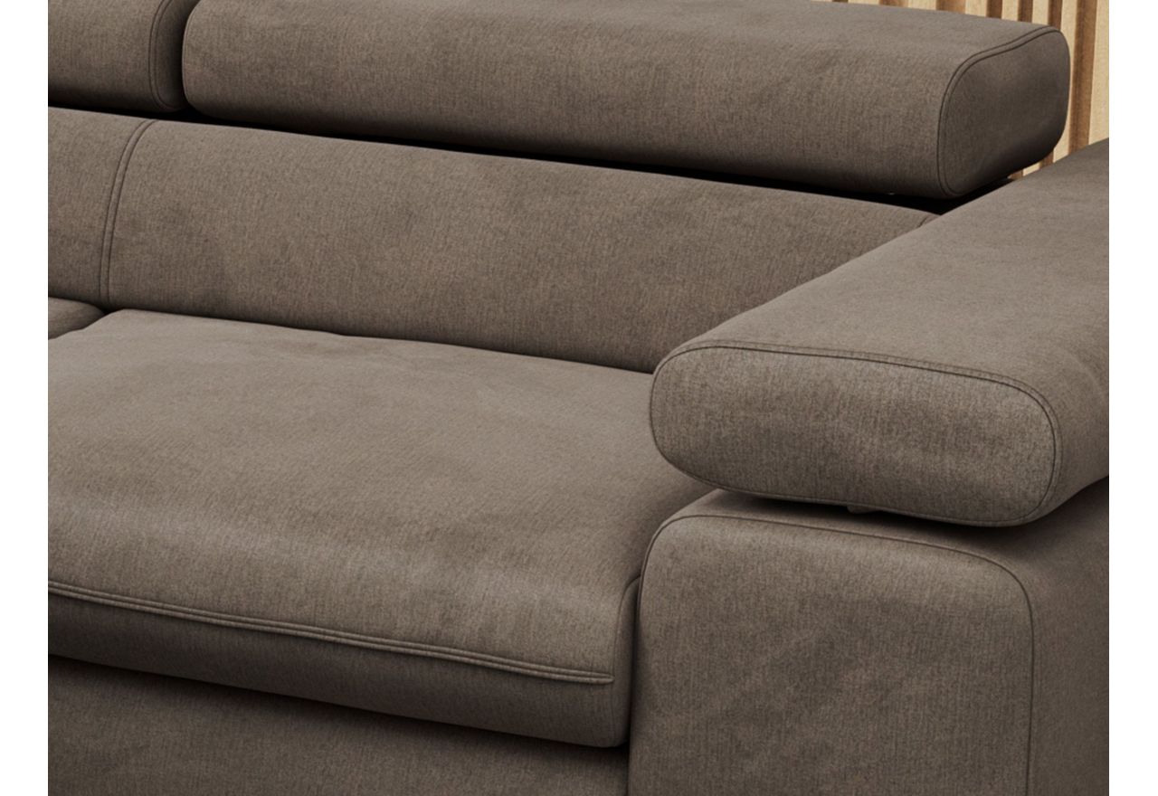 Narożnik PETER L - strona lewa - brązowy, welwet