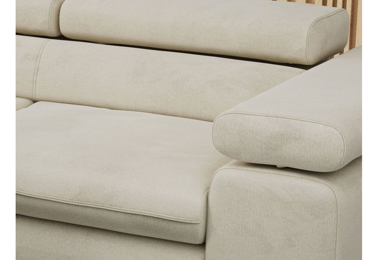 Narożnik PETER L - strona lewa - beżowy, welwet