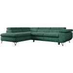 Narożnik PETER L - strona lewa - ciemnozielony, struktura