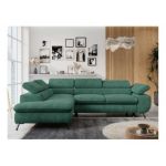 Narożnik PETER L - strona lewa - ciemnozielony, struktura