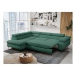 Narożnik PETER L - strona lewa - ciemnozielony, struktura