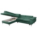 Narożnik PETER L - strona lewa - ciemnozielony, struktura