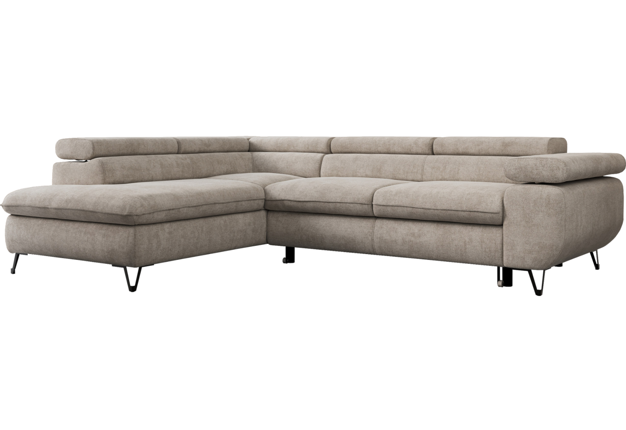 Narożnik PETER L - strona lewa - beżowy, struktura