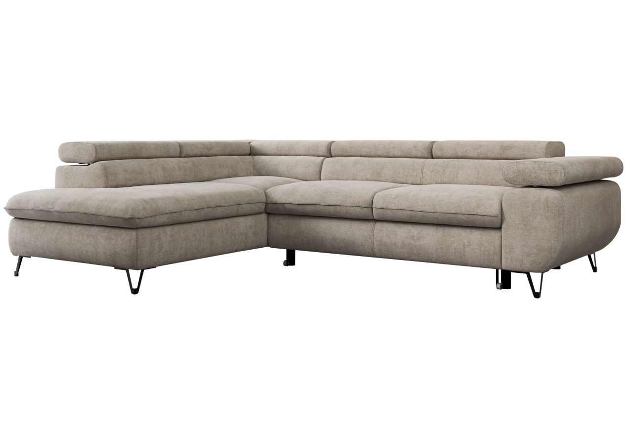 Narożnik PETER L - strona lewa - beżowy, struktura