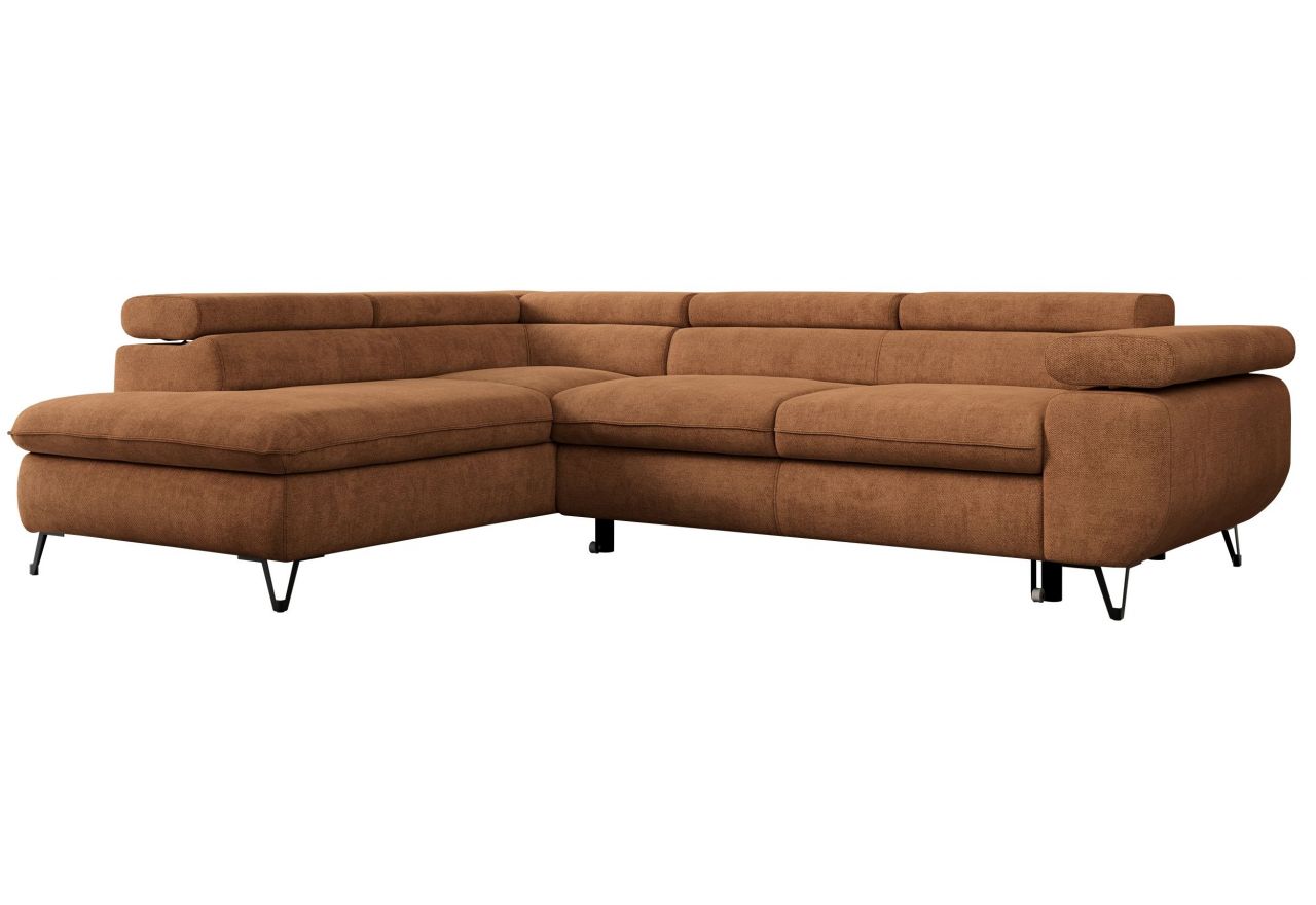 Narożnik PETER L - strona lewa - pomarańczowy, struktura