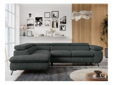 Narożnik PETER L - strona lewa - ciemnoszary, struktura