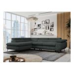 Narożnik PETER L - strona lewa - ciemnoszary, struktura