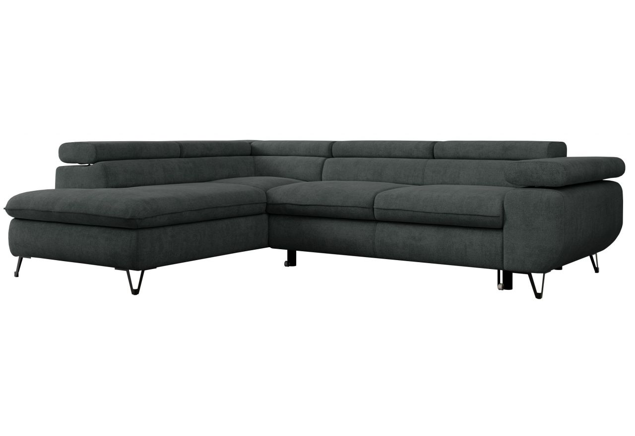 Narożnik PETER L - strona lewa - ciemnoszary, struktura