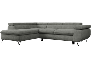 Narożnik PETER L - strona lewa - szary, struktura