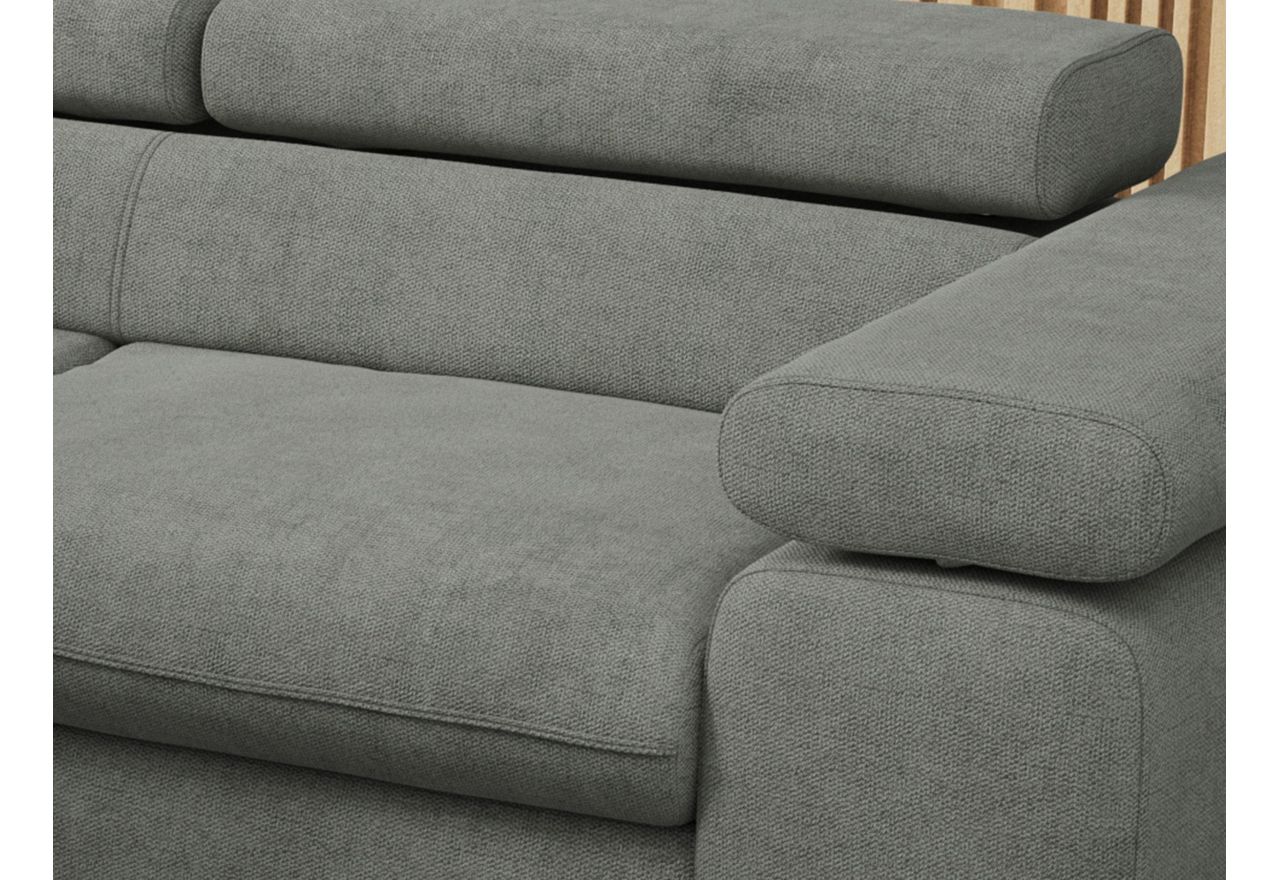 Narożnik PETER L - strona lewa - szary, struktura