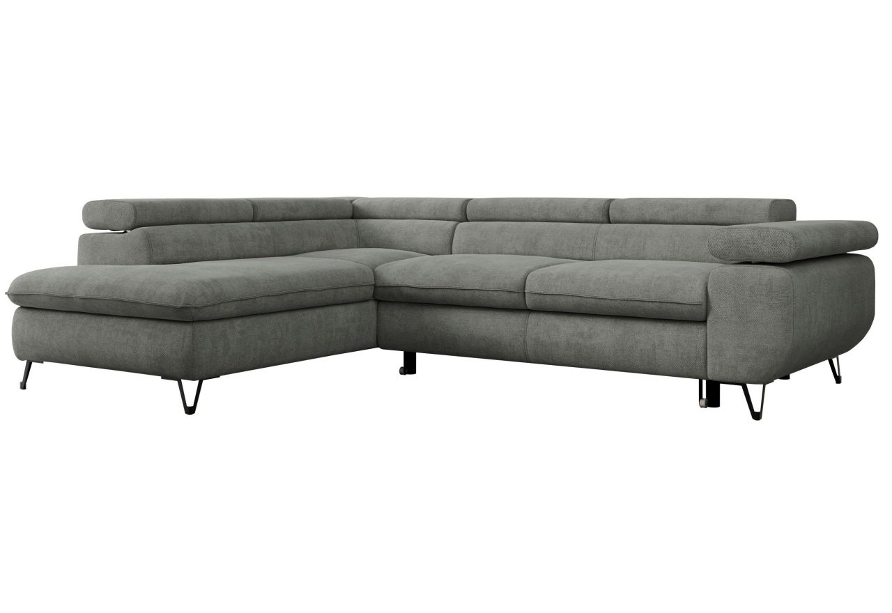 Narożnik PETER L - strona lewa - szary, struktura