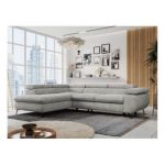 Narożnik PETER L - strona lewa - jasnoszary, struktura