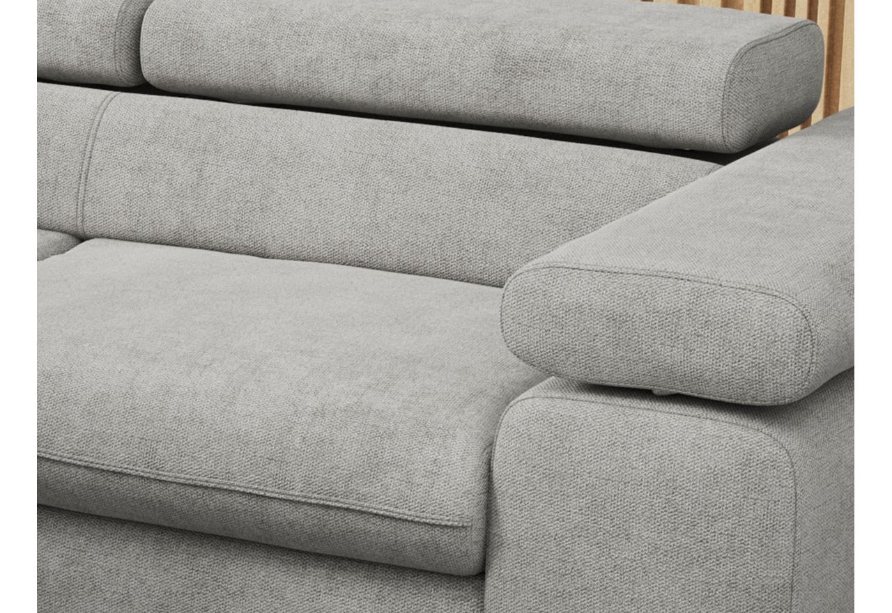 Narożnik PETER L - strona lewa - jasnoszary, struktura