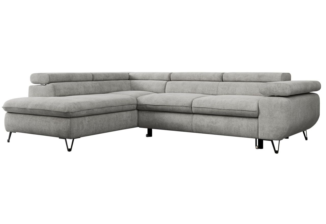 Narożnik PETER L - strona lewa - jasnoszary, struktura