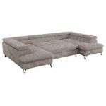 Narożnik PETER U - uniwersalny - jasnobrązowy, sztruks