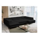 Narożnik PETER U - uniwersalny - czarny, boucle