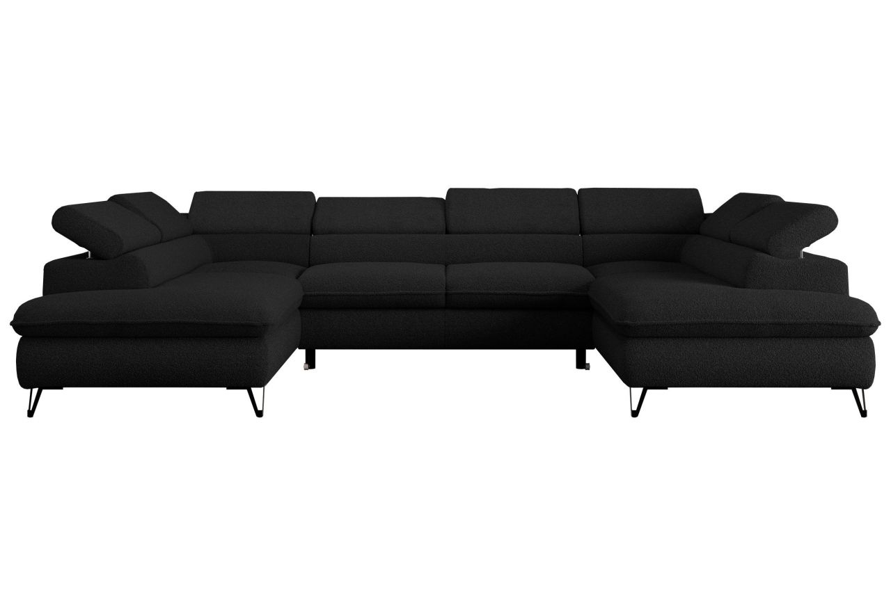 Narożnik PETER U - uniwersalny - czarny, boucle