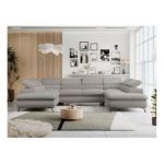 Narożnik PETER U - uniwersalny - jasnoszary, boucle