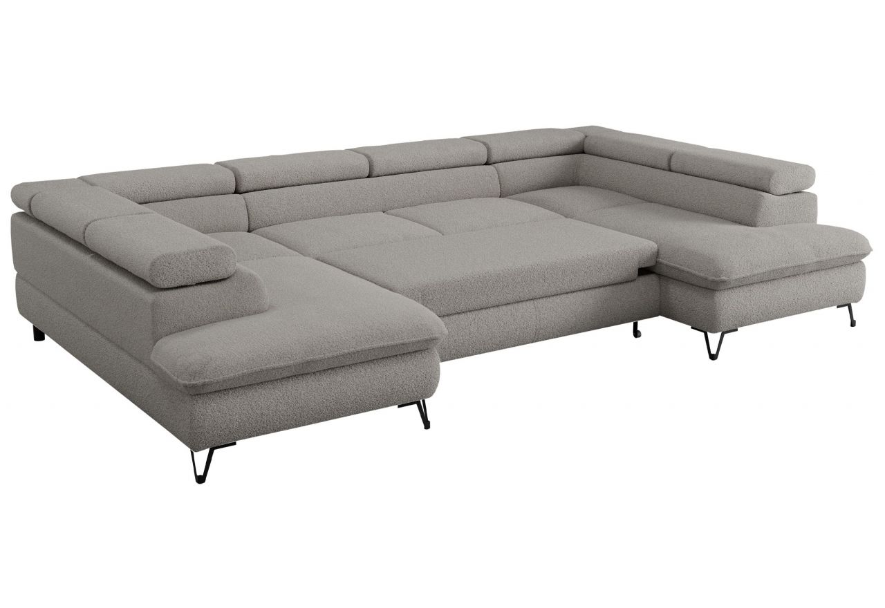 Narożnik PETER U - uniwersalny - jasnoszary, boucle