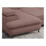 Narożnik PETER U - uniwersalny - różowy, boucle