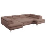 Narożnik PETER U - uniwersalny - różowy, boucle