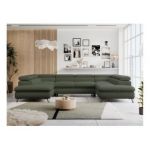 Narożnik PETER U - uniwersalny - ciemnozielony, boucle