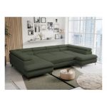 Narożnik PETER U - uniwersalny - ciemnozielony, boucle