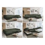 Narożnik PETER U - uniwersalny - ciemnozielony, boucle