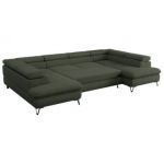 Narożnik PETER U - uniwersalny - ciemnozielony, boucle