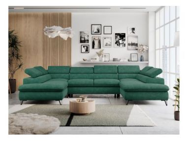 Narożnik PETER U - uniwersalny - ciemnozielony, struktura