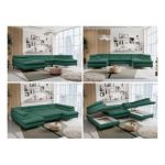 Narożnik PETER U - uniwersalny - ciemnozielony, struktura