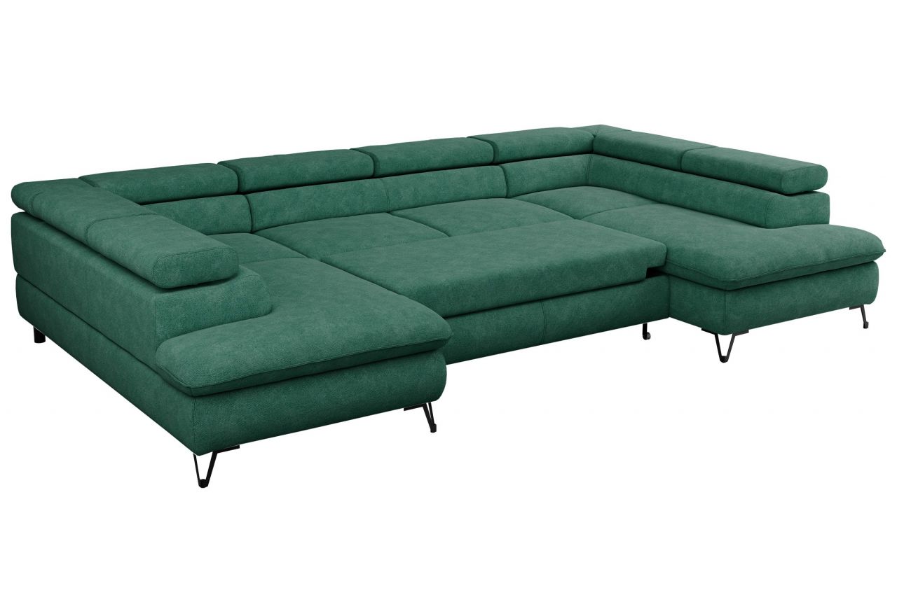 Narożnik PETER U - uniwersalny - ciemnozielony, struktura