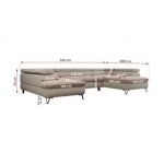 Narożnik PETER U - uniwersalny - beżowy, struktura