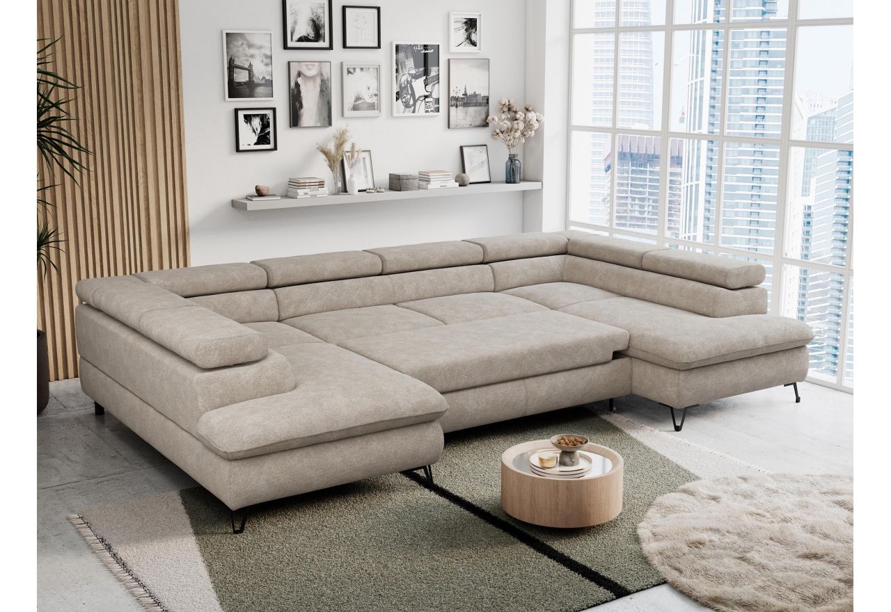 Narożnik PETER U - uniwersalny - beżowy, struktura