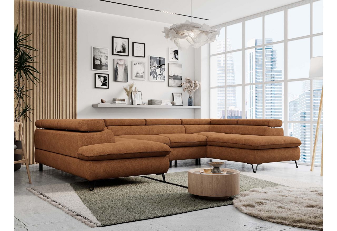 Narożnik PETER U - uniwersalny - pomarańczowy, struktura