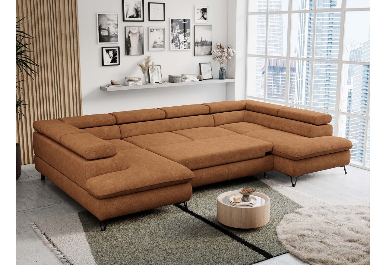 Narożnik PETER U - uniwersalny - pomarańczowy, struktura