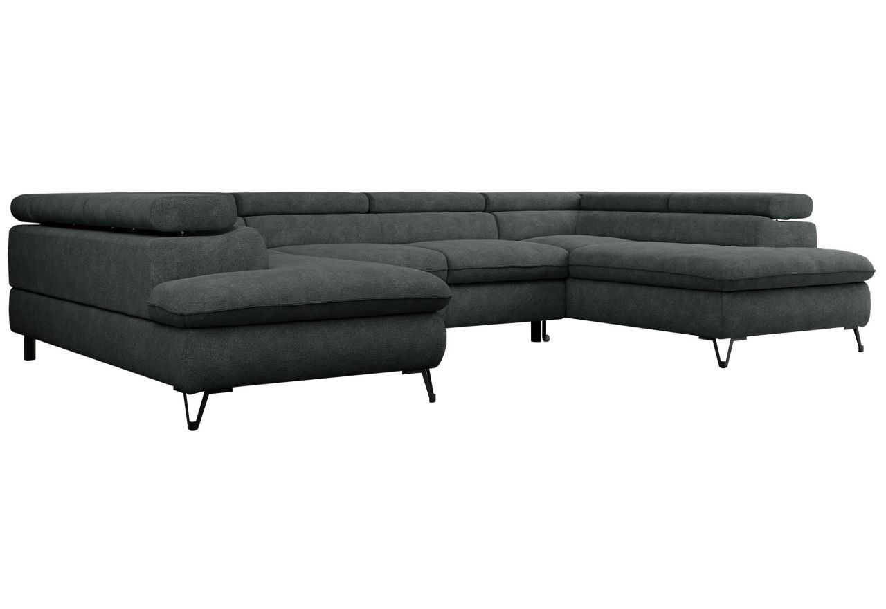 Narożnik PETER U - uniwersalny - ciemnoszary, struktura