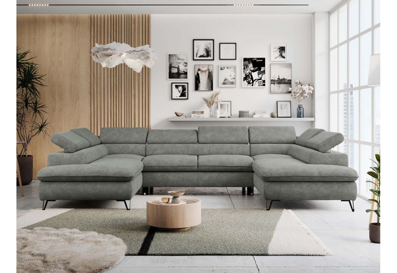 Narożnik PETER U - uniwersalny - szary, struktura