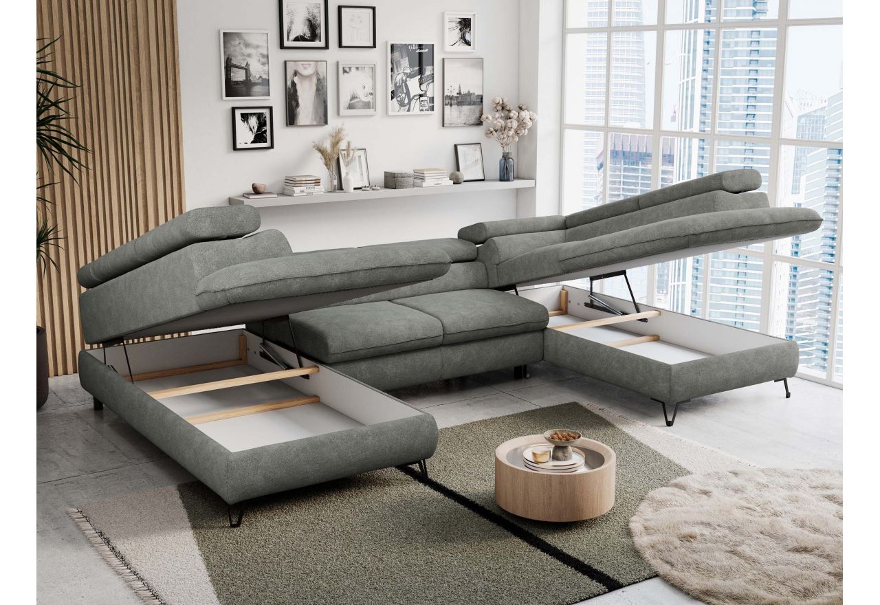 Narożnik PETER U - uniwersalny - szary, struktura