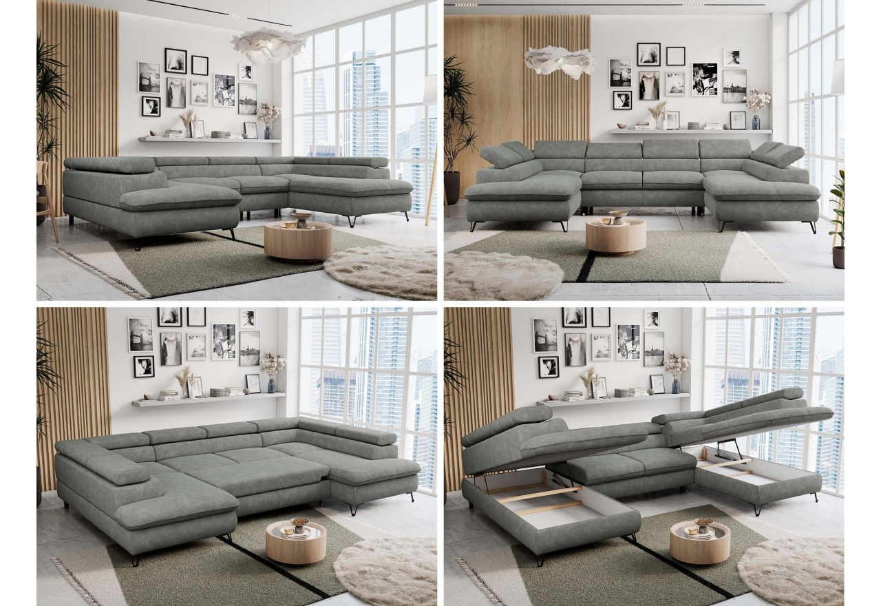 Narożnik PETER U - uniwersalny - szary, struktura