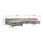 Narożnik PETER U - uniwersalny - jasnoszary, struktura