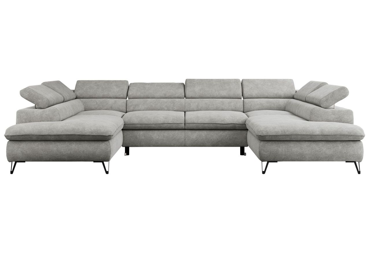 Narożnik PETER U - uniwersalny - jasnoszary, struktura