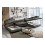 Narożnik PETER U - uniwersalny - ciemnoszary, welwet