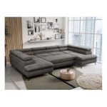 Narożnik PETER U - uniwersalny - ciemnoszary, welwet